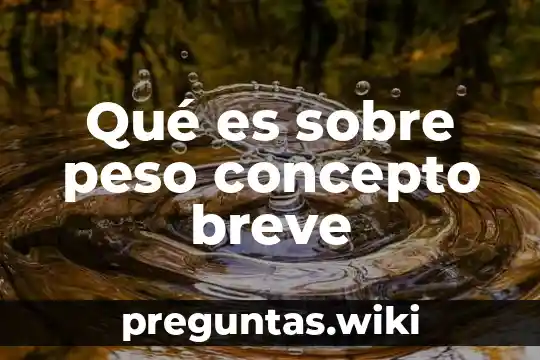 Qué es sobre peso concepto breve