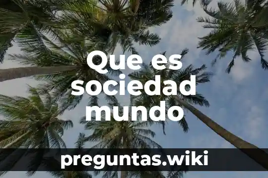Que es sociedad mundo