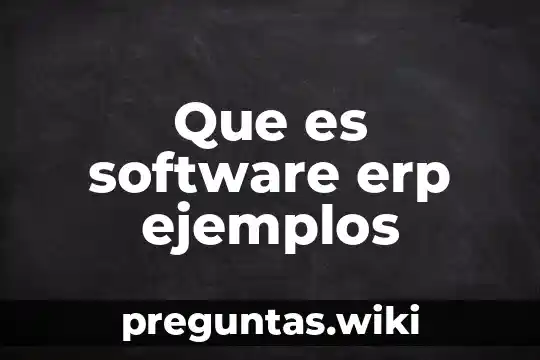 Que es software erp ejemplos