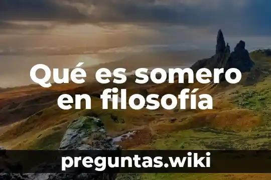 Qué es somero en filosofía