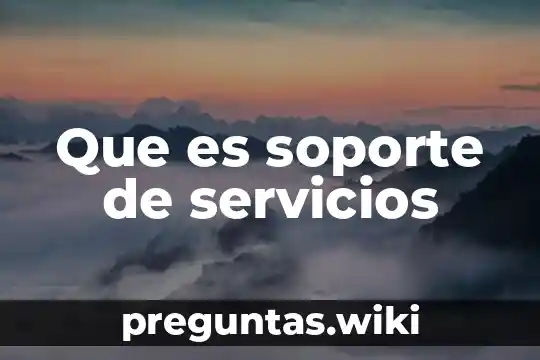 Que es soporte de servicios
