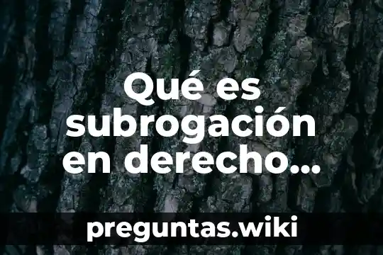 Qué es subrogación en derecho mercantil