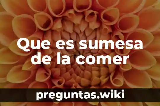 Que es sumesa de la comer