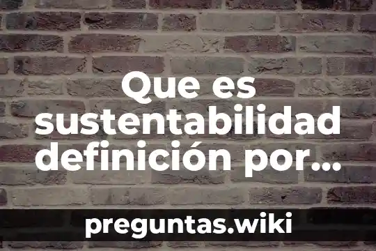 Que es sustentabilidad definición por dos distintos autores