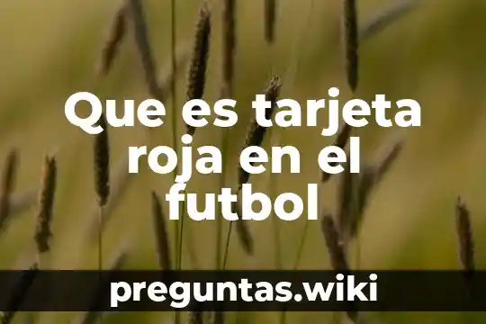 Que es tarjeta roja en el futbol