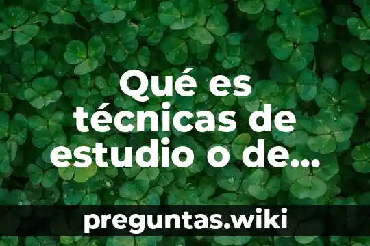Qué es técnicas de estudio o de lectura