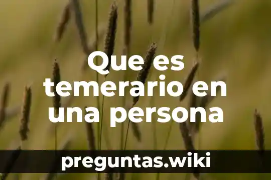 Que es temerario en una persona