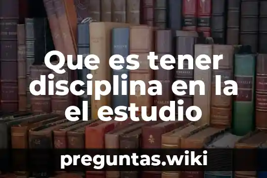 Que es tener disciplina en la el estudio