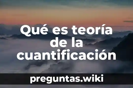 Qué es teoría de la cuantificación