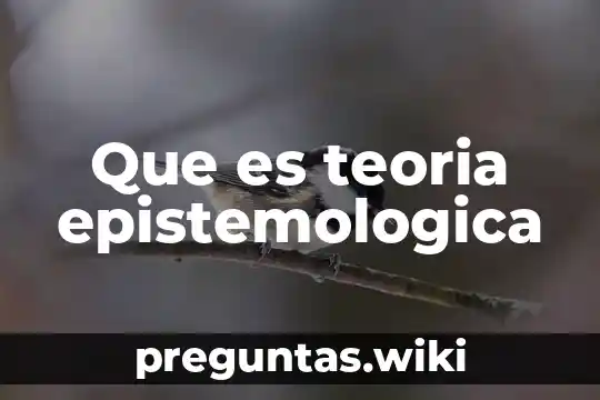 Que es teoria epistemologica