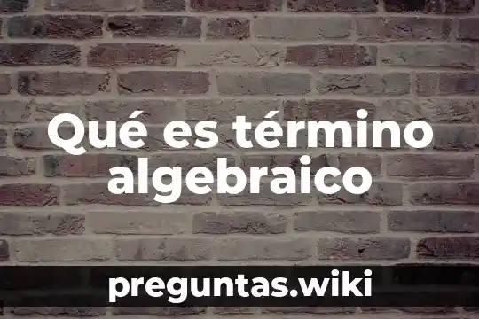 Qué es término algebraico