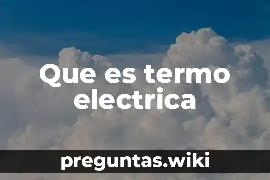 Que es termo electrica