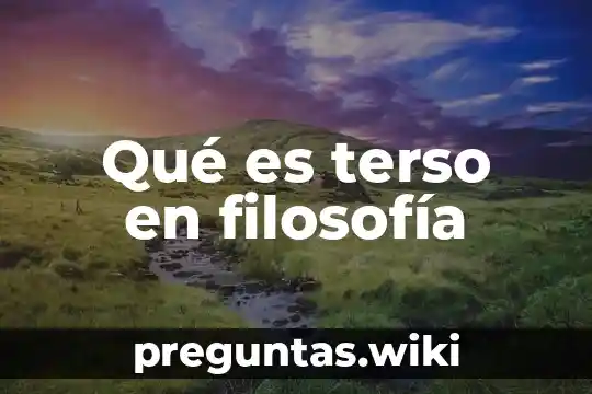 Qué es terso en filosofía