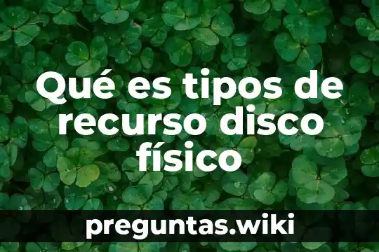 Qué es tipos de recurso disco físico