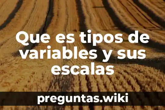 Que es tipos de variables y sus escalas