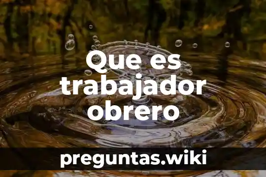 Que es trabajador obrero