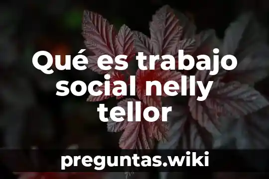 Qué es trabajo social nelly tellor