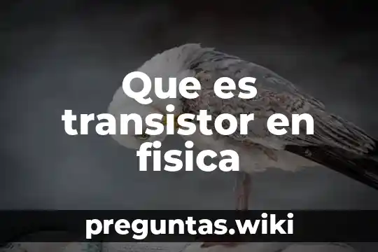 Que es transistor en fisica