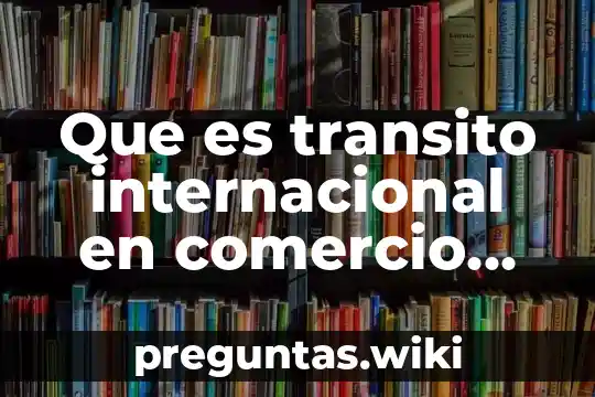 Que es transito internacional en comercio internacional