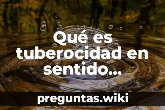 Qué es tuberocidad en sentido anatómico animal