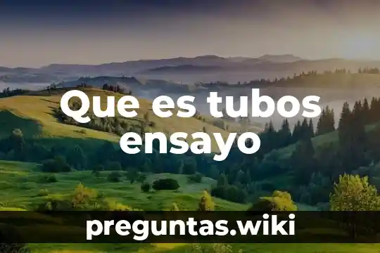 Que es tubos ensayo