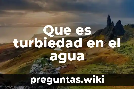 Que es turbiedad en el agua