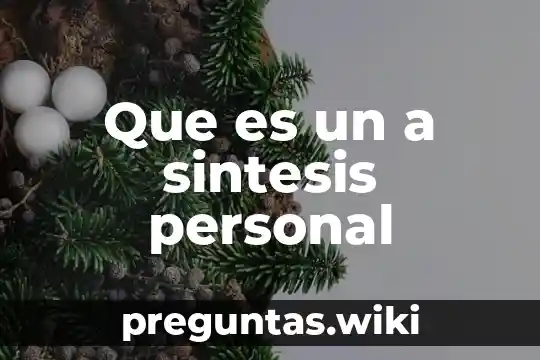 Que es un a sintesis personal