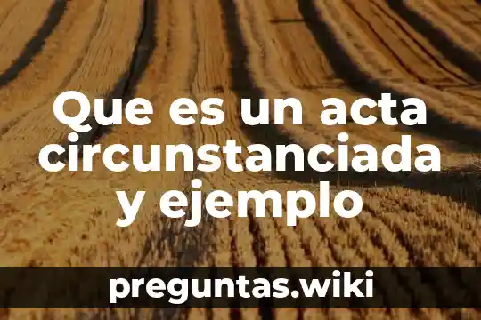 Que es un acta circunstanciada y ejemplo