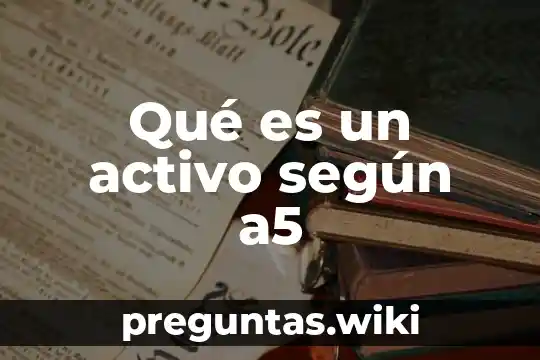 Qué es un activo según a5