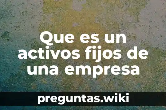 Que es un activos fijos de una empresa