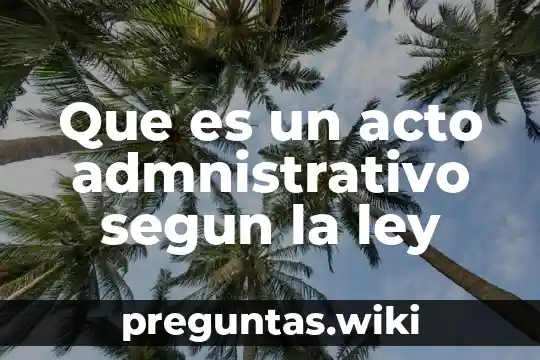 Que es un acto admnistrativo segun la ley