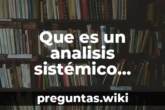 Que es un analisis sistémico lavadora