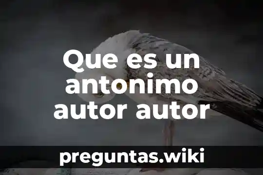 Que es un antonimo autor autor