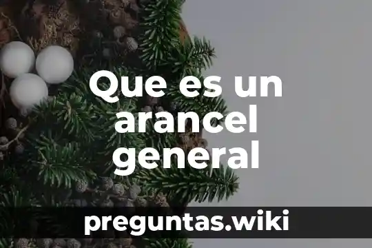 Que es un arancel general
