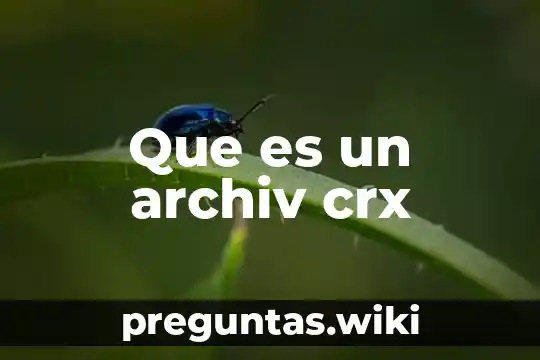 Que es un archiv crx