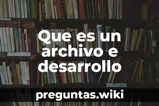 Que es un archivo e desarrollo