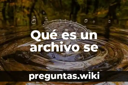 Qué es un archivo se