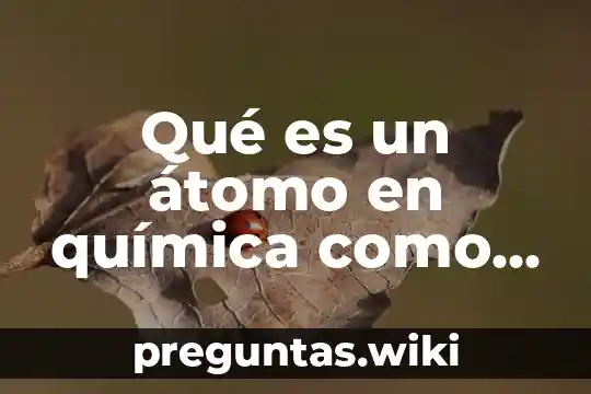Qué es un átomo en química como está compuesto
