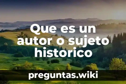 Que es un autor o sujeto historico
