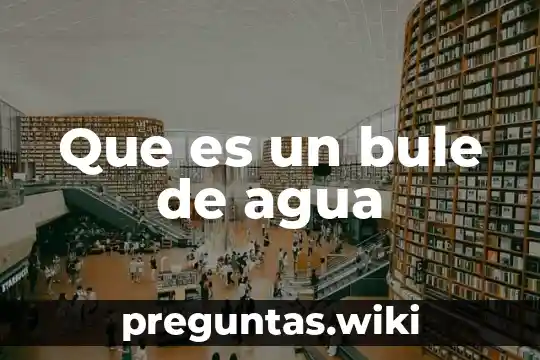 Que es un bule de agua