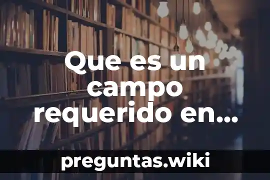 Que es un campo requerido en base de datos