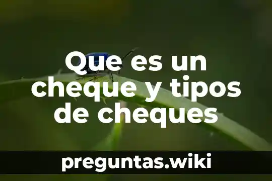 Que es un cheque y tipos de cheques