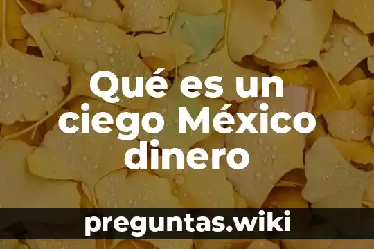 Qué es un ciego México dinero