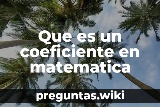 Que es un coeficiente en matematica