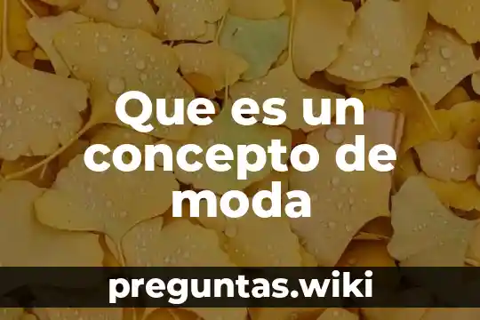 Que es un concepto de moda