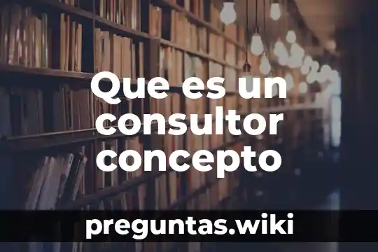 Que es un consultor concepto