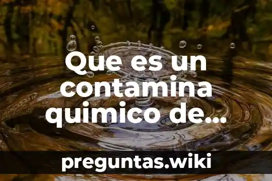 Que es un contamina quimico de agua ejemplos
