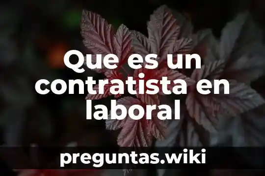 Que es un contratista en laboral