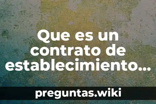 Que es un contrato de establecimiento comercial