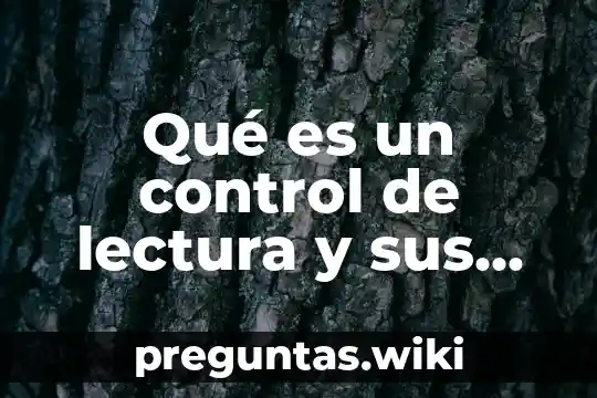 Qué es un control de lectura y sus características